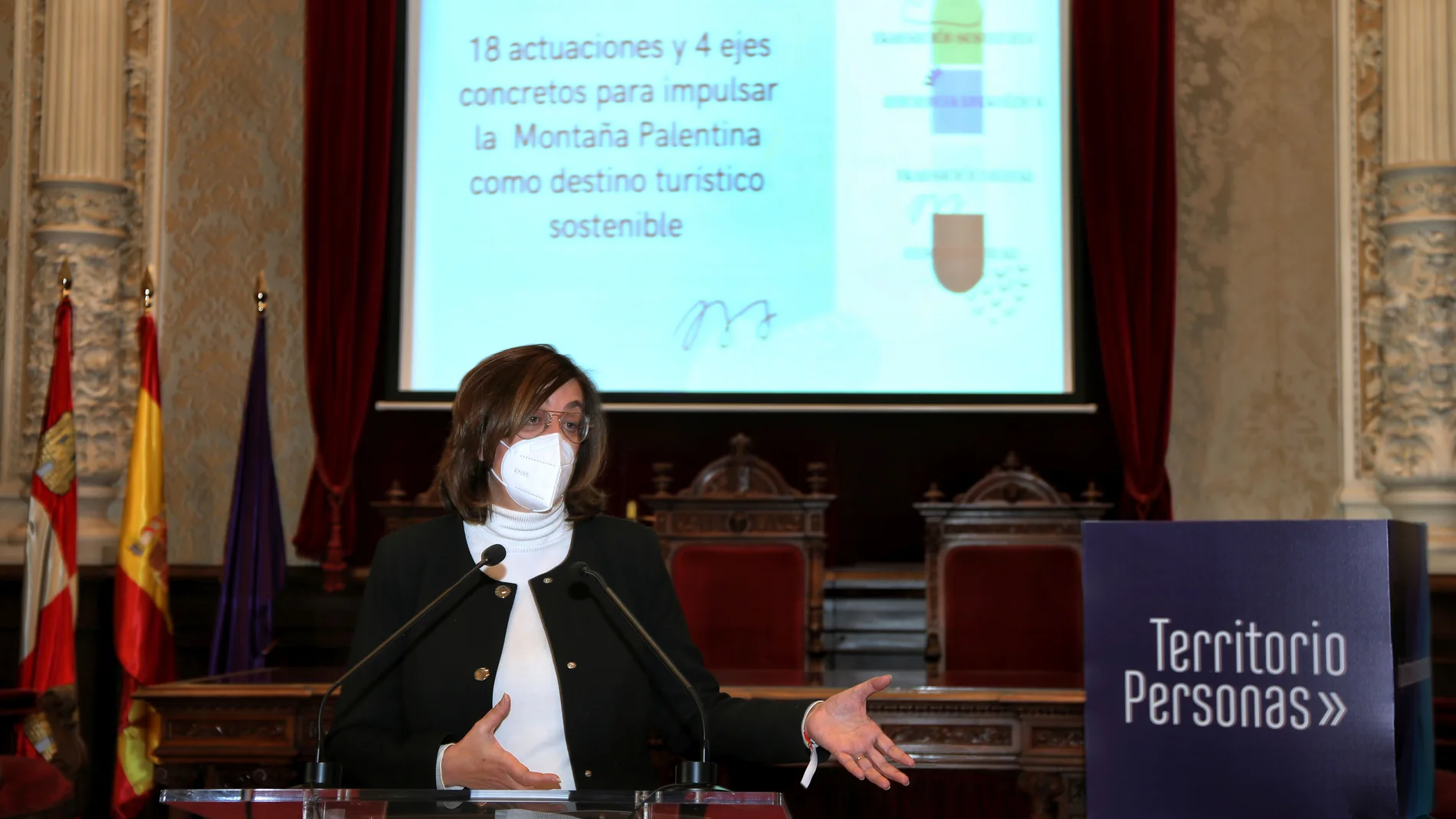 La presidenta de la Diputación de Palencia, Ángeles Armisén presenta las líneas del proyecto turístico para Montaña Palentina