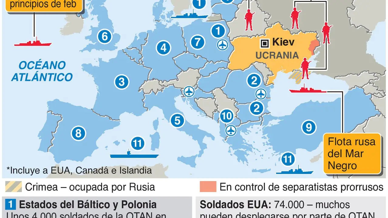 La OTAN envía fuerzas al este en medio de la crisis ucraniana