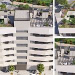 Collage de las extraordinarias zonas comunes de NextFuenlabrada que invitan al descanso con zona de solárium con duchas y zona de chill-out