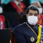 AME1712. CARACAS (VENEZUELA), 27/01/2022.- El presidente de Venezuela, Nicolás Maduro, es visto hoy durante el acto de inicio del año judicial en el Tribunal Supremo de Justicia (TSJ), en Caracas (Venezuela). EFE/ RAYNER PEÑA R