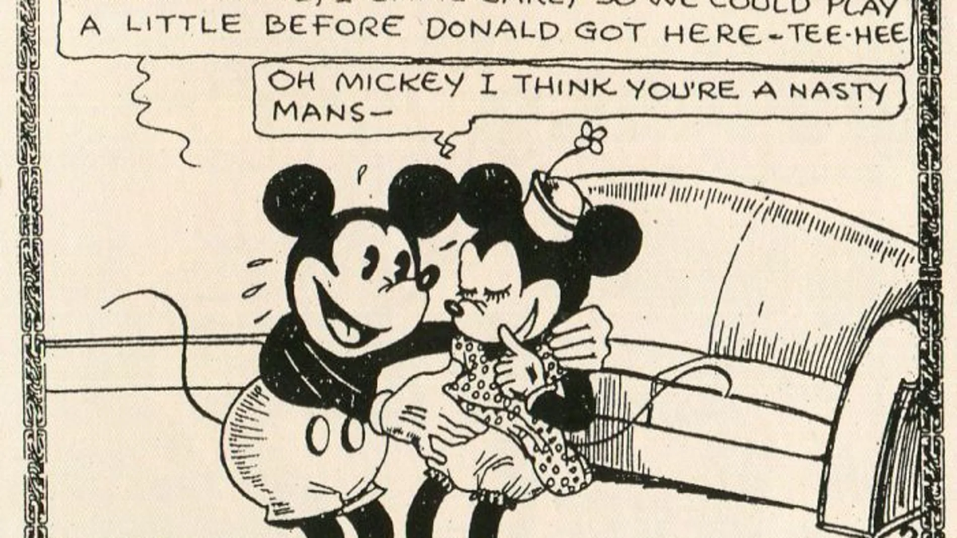 Mickey y Minnie Mouse en una de las tiras de las "Tijuana Bibles"