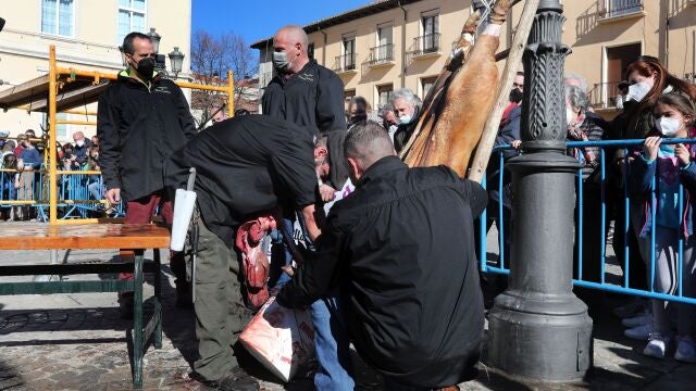 Fiesta de la Matanza en la Plaza Mayor Palencia