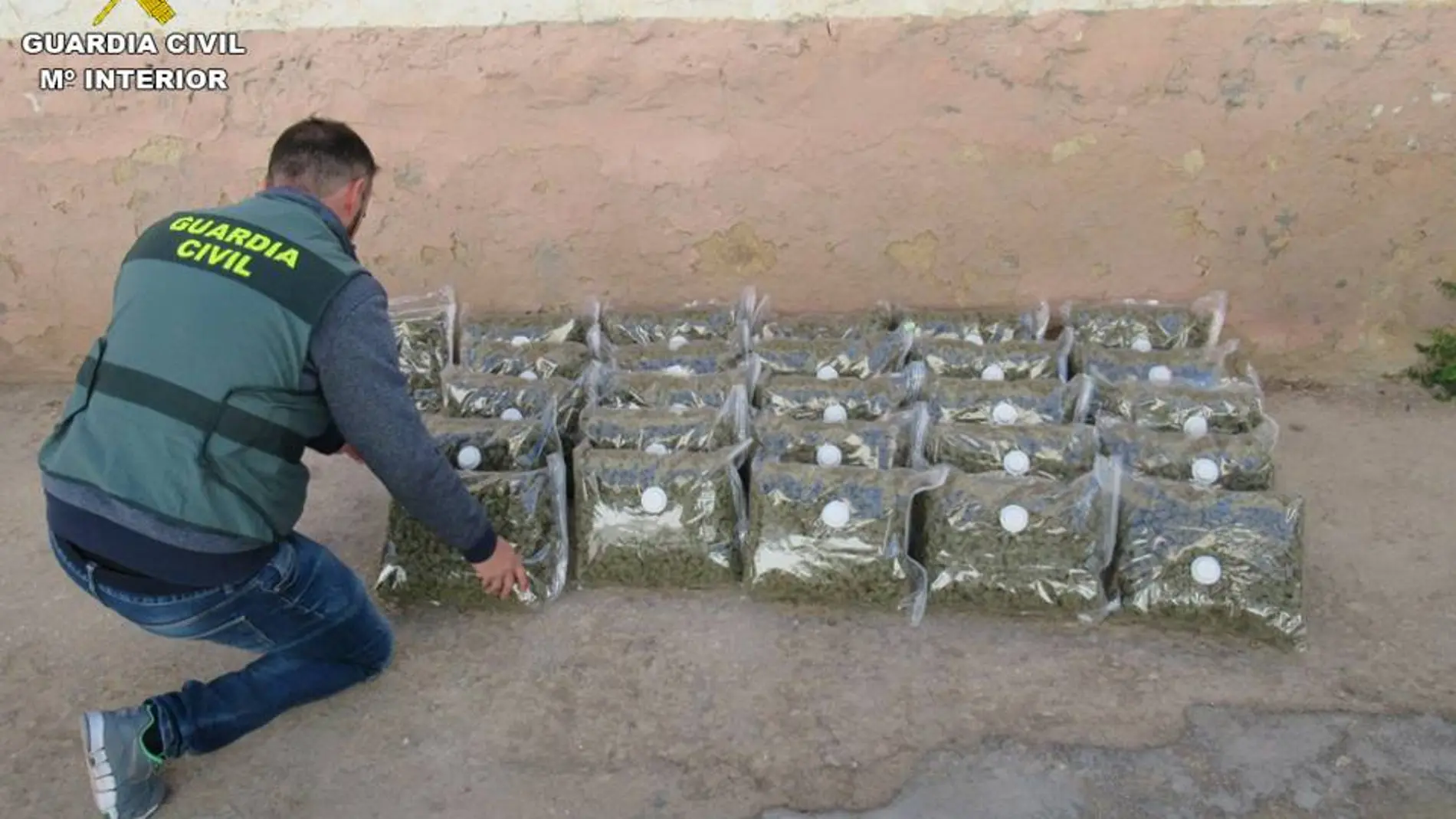 Se han intervenido más de 30 kg de cogollos de marihuana, maquinaria para su preparación y envasado, 5 vehículos, 15.000 euros en metálico, un arma simulada y una escopeta de aire comprimido