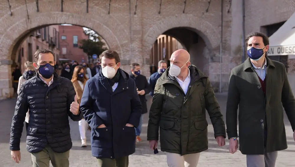 Conrado Íscar, Alfonso Fernández Mañueco, Jesús Julio Carnero y Guzmán Gómez