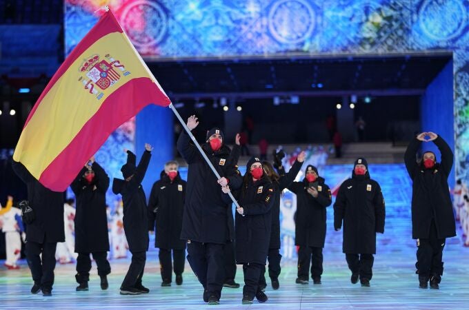 La delegación española en la ceremonia inaugural de los Juegos Olímpicos de invierno de Pekín