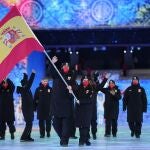 La delegación española en la ceremonia inaugural de los Juegos Olímpicos de invierno de Pekín