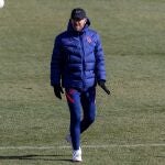 Simeone, durante un entrenamiento del Atlético