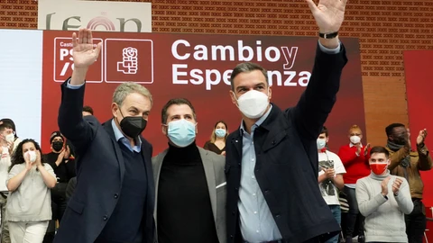 Acto electoral en León del candidato del PSOE a la Presidencia de la Junta, Luis Tudanca; el expresidente José Luis Rodríguez Zapatero y del presidente y secretario general del PSOE, Pedro Sánchez