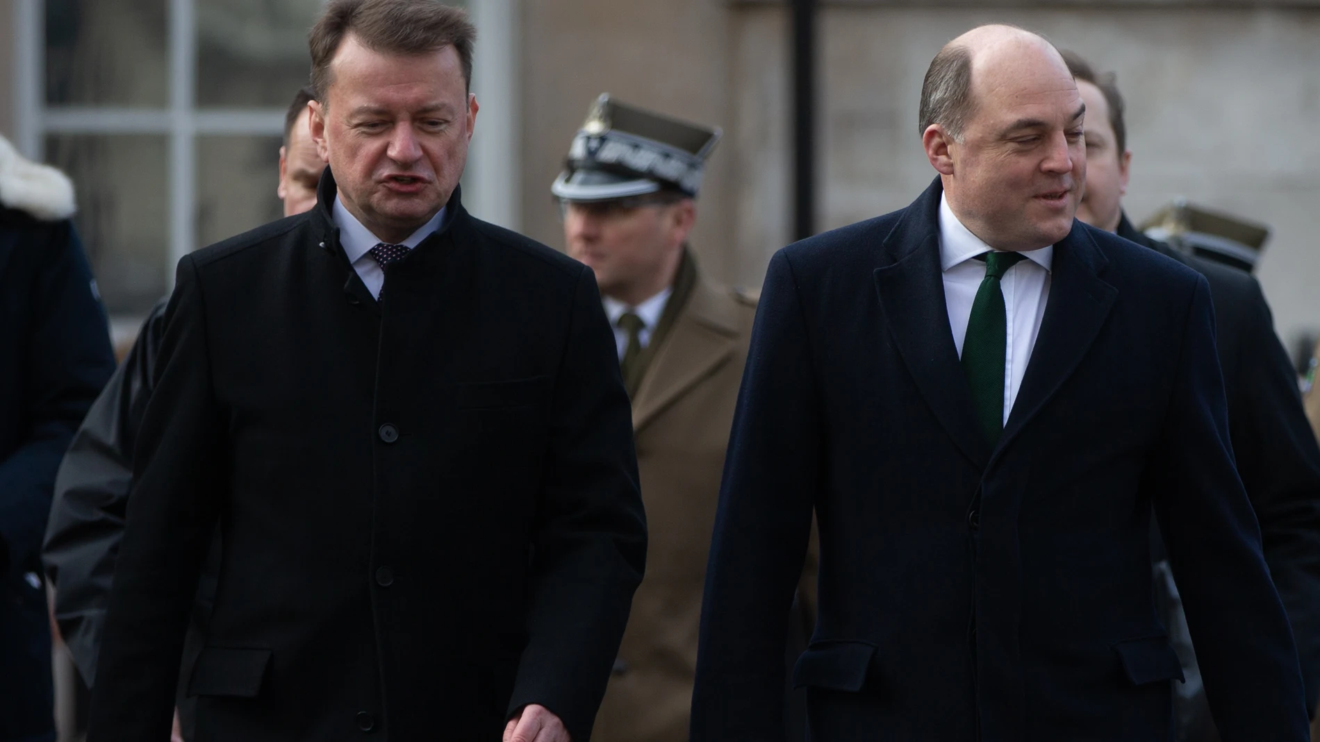 Los ministros de Defensa británico y polaco Ben Wallace y Mariusz Blaszczak