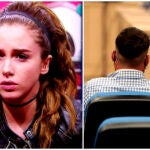 Carlota Prado en una imagen de archivo y José María López en el juicio por presuntos abusos sexuales