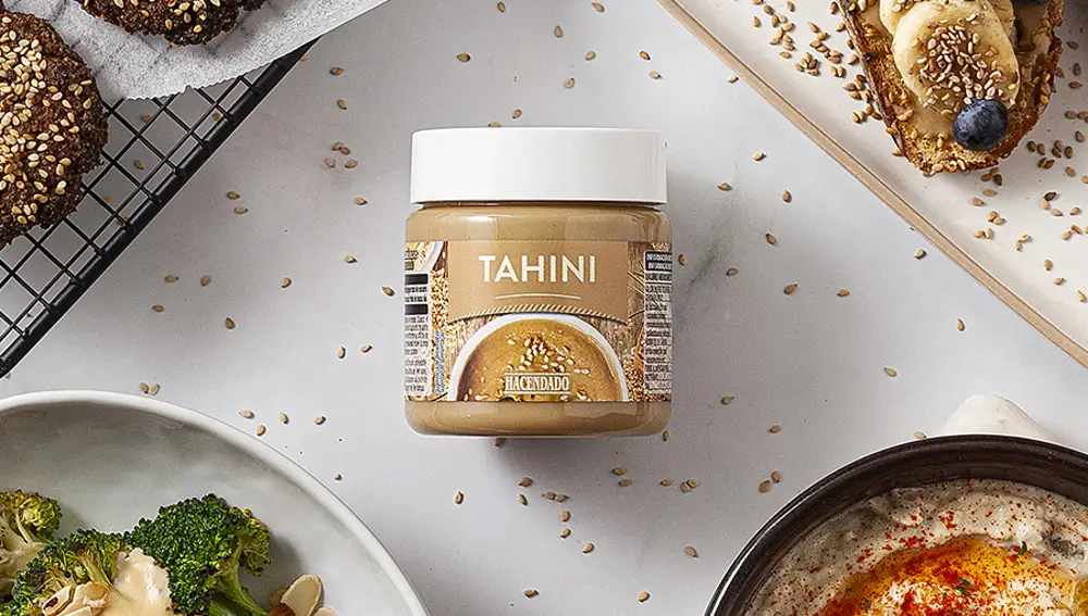 Bote de Tahini de la marca Hacendado