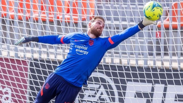 Jan Oblak, en el último entrenamiento con el Atlético
