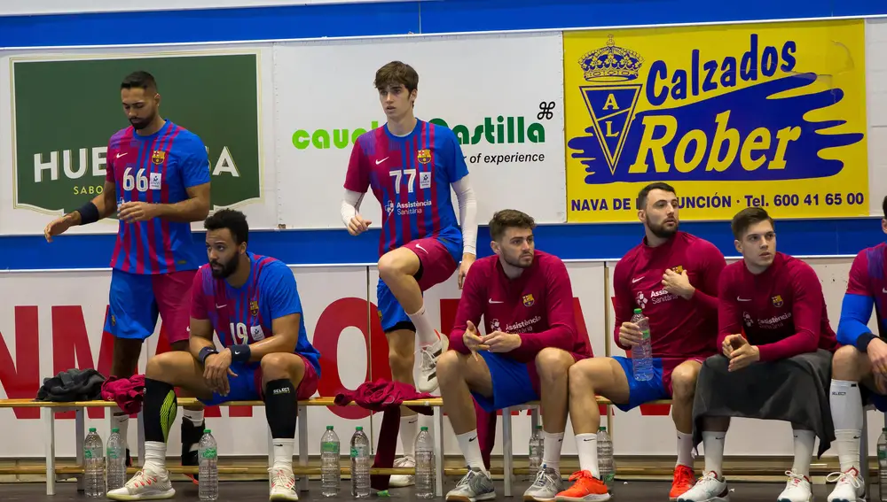 Pablo Nicolás Urdangarin durante el partido de balonmano entre su equipo, el Barça, y el Segovia