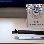 Policía Municipal de Madrid incautó más de 10 armas blancas en Madrid en sus reforzadas inspecciones de este fin de semana POLICÍA MUNICIPAL DE MADRID 14/02/2022