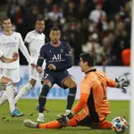 Kylian Mbappé anotó el único gol del partido ante el Real Madrid en los últimos instantes