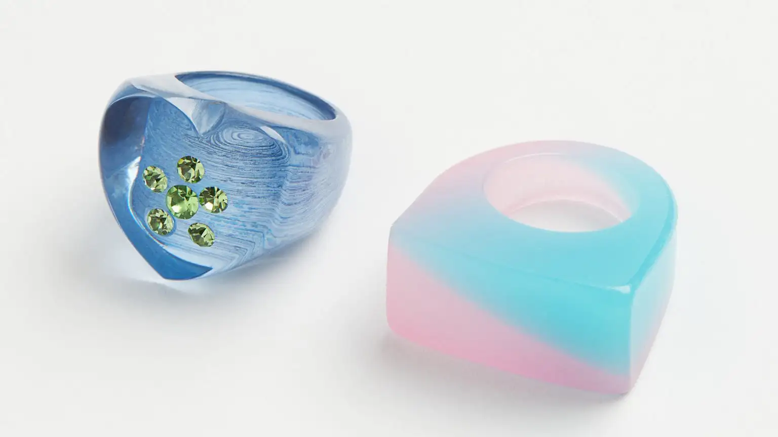 Pack de 2 anillos en tonos azules, de H&M