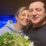 Volodymyr Zelenskiy y su esposa Olena Zelenska el pasado Día de los Enamorados