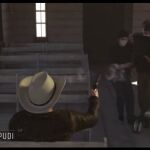 Escena del vídeo que recrea el accidental disparo de Alec Baldwin en el rodaje de "Rust"