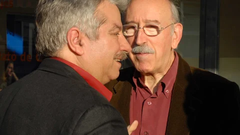 Juan Antonio Quintana junto a Emiliando Allende, durante una Semana de Cine de Medina del Campo