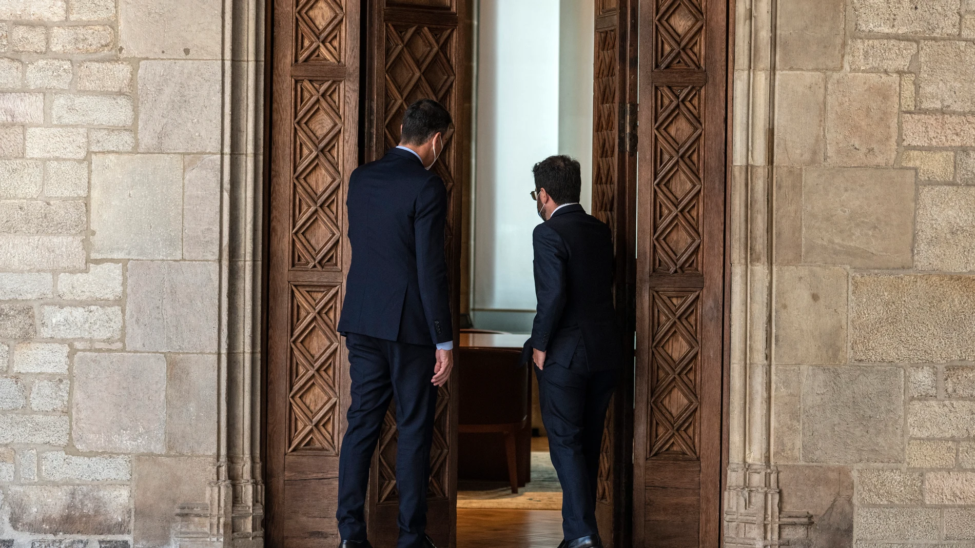Sánchez y Aragonès en el Palau de la Generalitat en septiembre