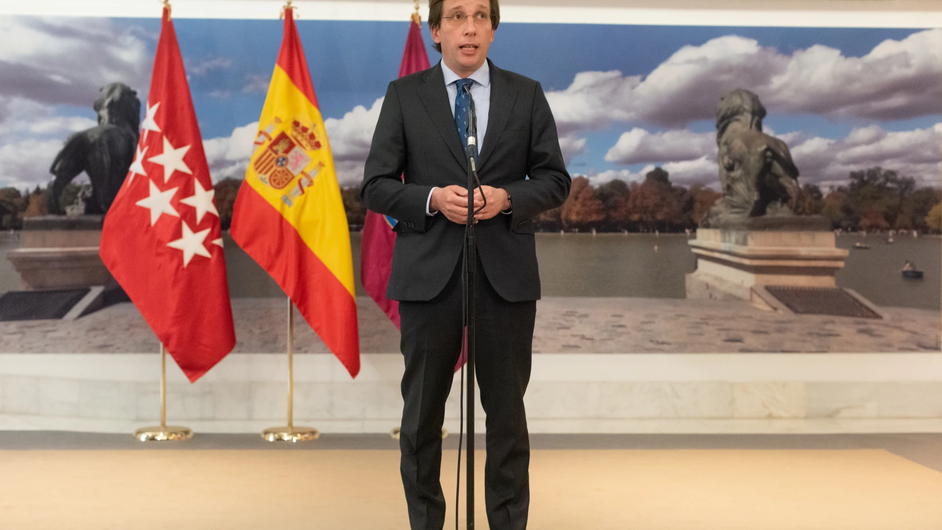 El alcalde de Madrid, José Luis Martínez-Almeida, compareció hoy en una rueda de prensa