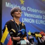 Isabel Santos de la Misión de Observación Electoral de la Unión Europea (MOE-UE), durante una rueda de prensa en Caracas el año pasado