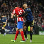 Cristiano Ronaldo con el Manchester United frente al Atlético de Madrid.