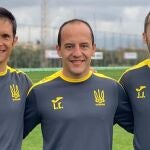 Lluís Cortés, en el centro, junto a Jordi Escura (izquierda) y Jaume Joan Rius.