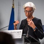 Christine Lagarde, presidenta del Banco Central Europeo, hoy, en París