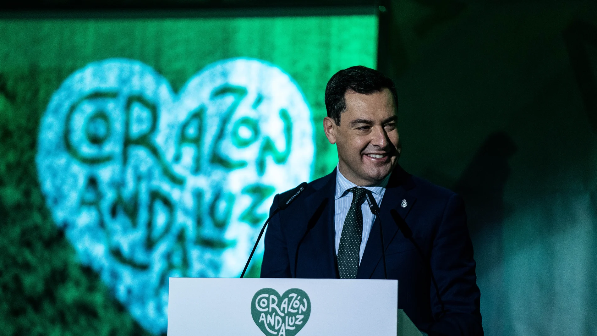 Moreno en la presentación de la campaña "Corazón andaluz"