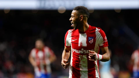 Renan Lodi con el Atlético de Madrid.