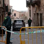 Agentes de la Guardia Civil en el lugar conocido como La Colada, donde ha fallecido un vecino en Ciudad Rodrigo,