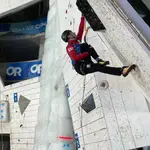 Henoc García Montoya en el Campeonato del Mundo de escalada en Hielo y Drytooling celebrado el pasado enero en Suiza