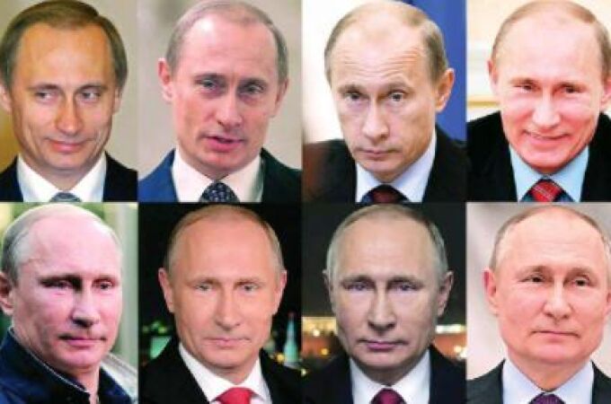 Serie de retratos con los cambios experimentados por Putin