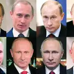 Serie de retratos con los cambios experimentados por Putin