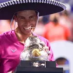 Rafael Nadal de España tras ganar la final del Abierto Mexicano