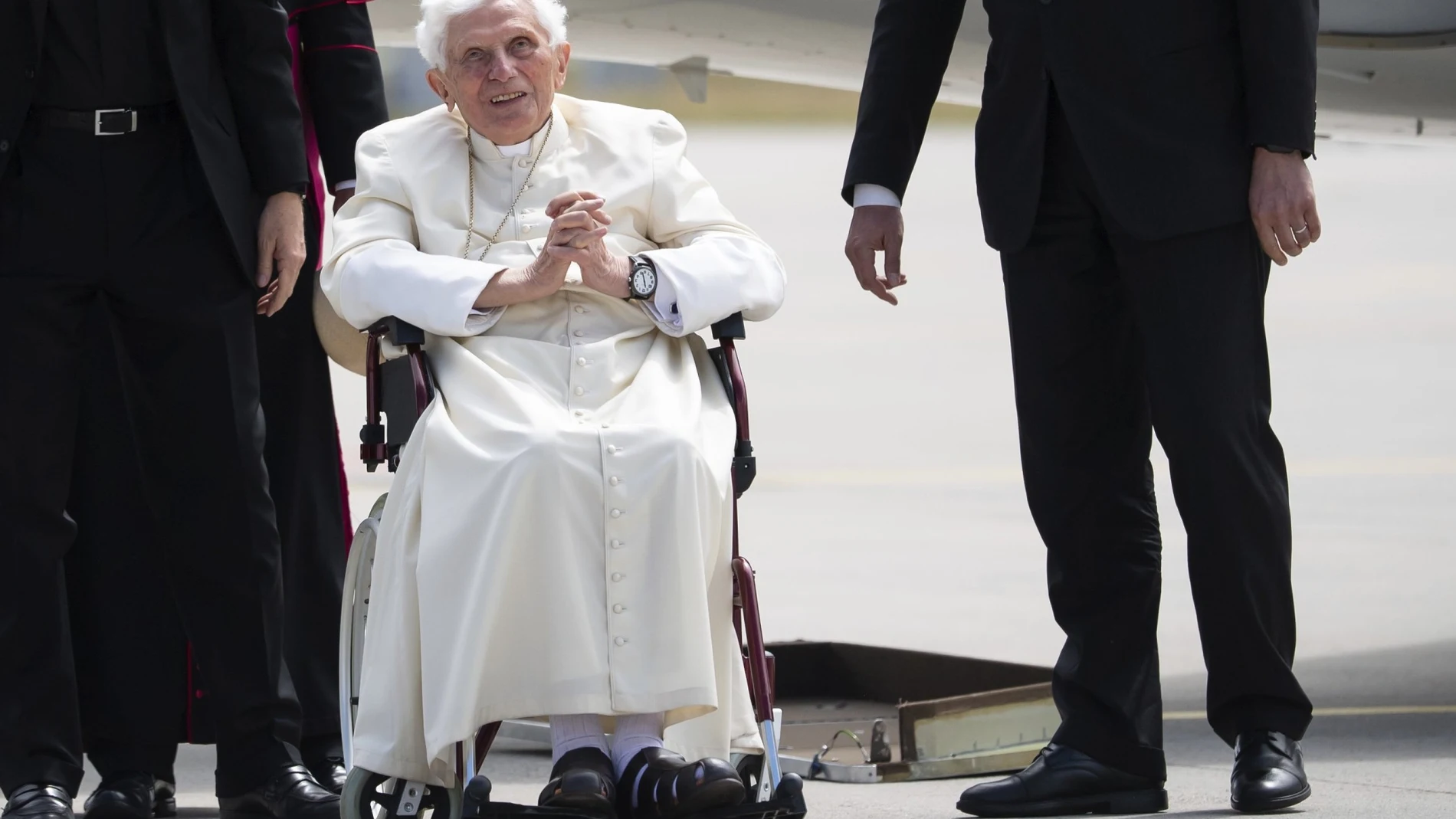 El Papa emérito, en una de sus apariciones públicas más recientes