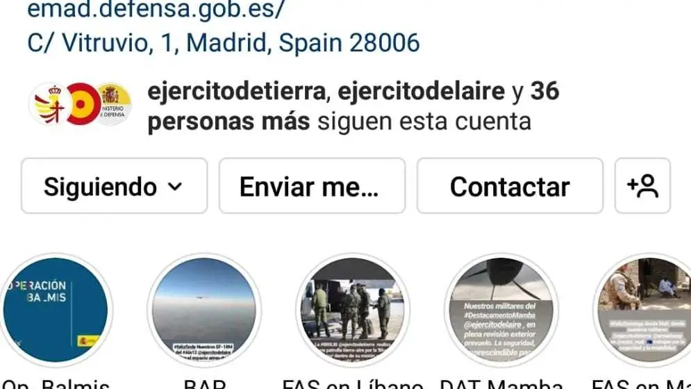 Las fotos de la joven se mezclaban con las de las operaciones publicadas de las Fuerzas Armadas