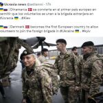 Ciudadanos daneses se alistan en la Legión Extranjera de Ucrania