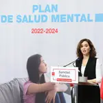 La presidenta de la Comunidad de Madrid, Isabel Díaz Ayuso, presenta las líneas prioritarias del Plan de Salud Mental 2022-2024, en la Real Casa de Correos
