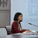 La ministra de Sanidad, Carolina Darias, comparece sobre los asuntos tratados en el Consejo Interterritorial del Sistema Nacional de Salud, en el Complejo de La Moncloa, a 2 de marzo de 2022, en Madrid (España).