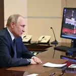 Putin en una videoconferencia en el Kremlin
