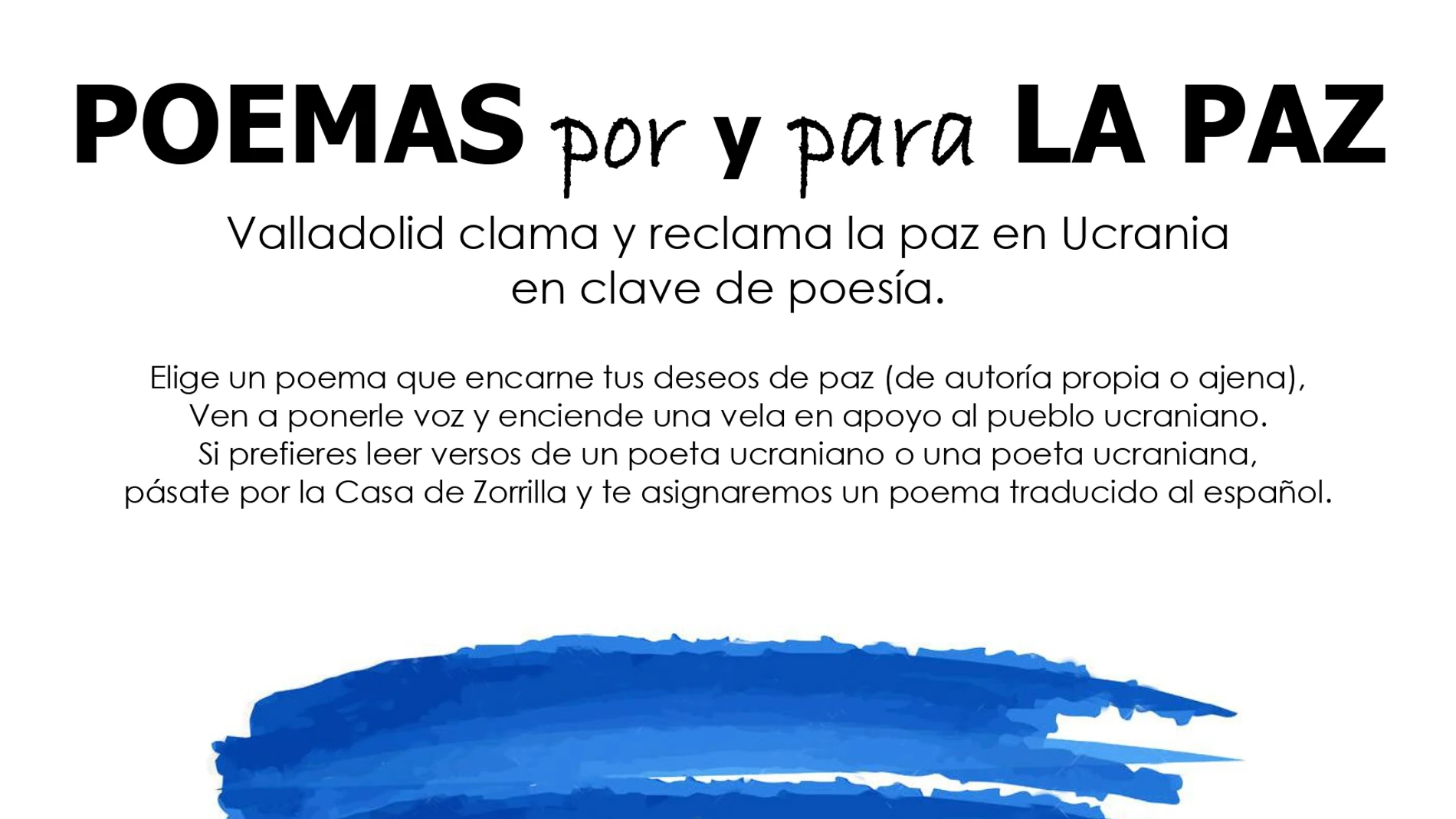 Cartel del maratón de poemas en Valladolid