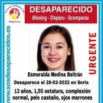 Información de búsqueda de una menor que se encuentra desaparecida en Soria desde el pasado 28 de febrero.SOS DESAPARECIDOS04/03/2022