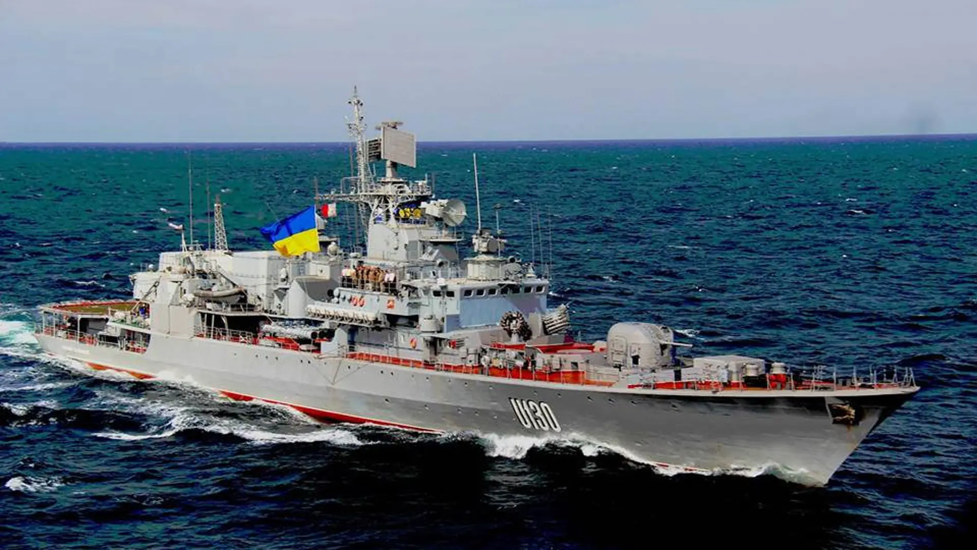 El buque insignia de Ucrania, el "Hetman Sahaidachny"