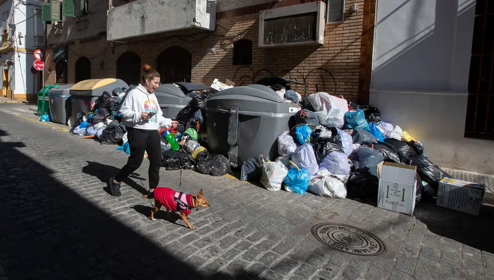 GEl Puerto de Santa María vive este domingo su décima jornada sin servicio de limpieza viaria ni recogida de basuras, salvo los servicios mínimos que se han fijado en un 20 por ciento. EFE/ Román Ríos