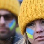 Manifestación en Londres, ayer, en apoyo al pueblo ucraniano