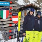 Glaciar de Kaunertal, Austria, el límite de la estación de esquí hace frontera con Italia