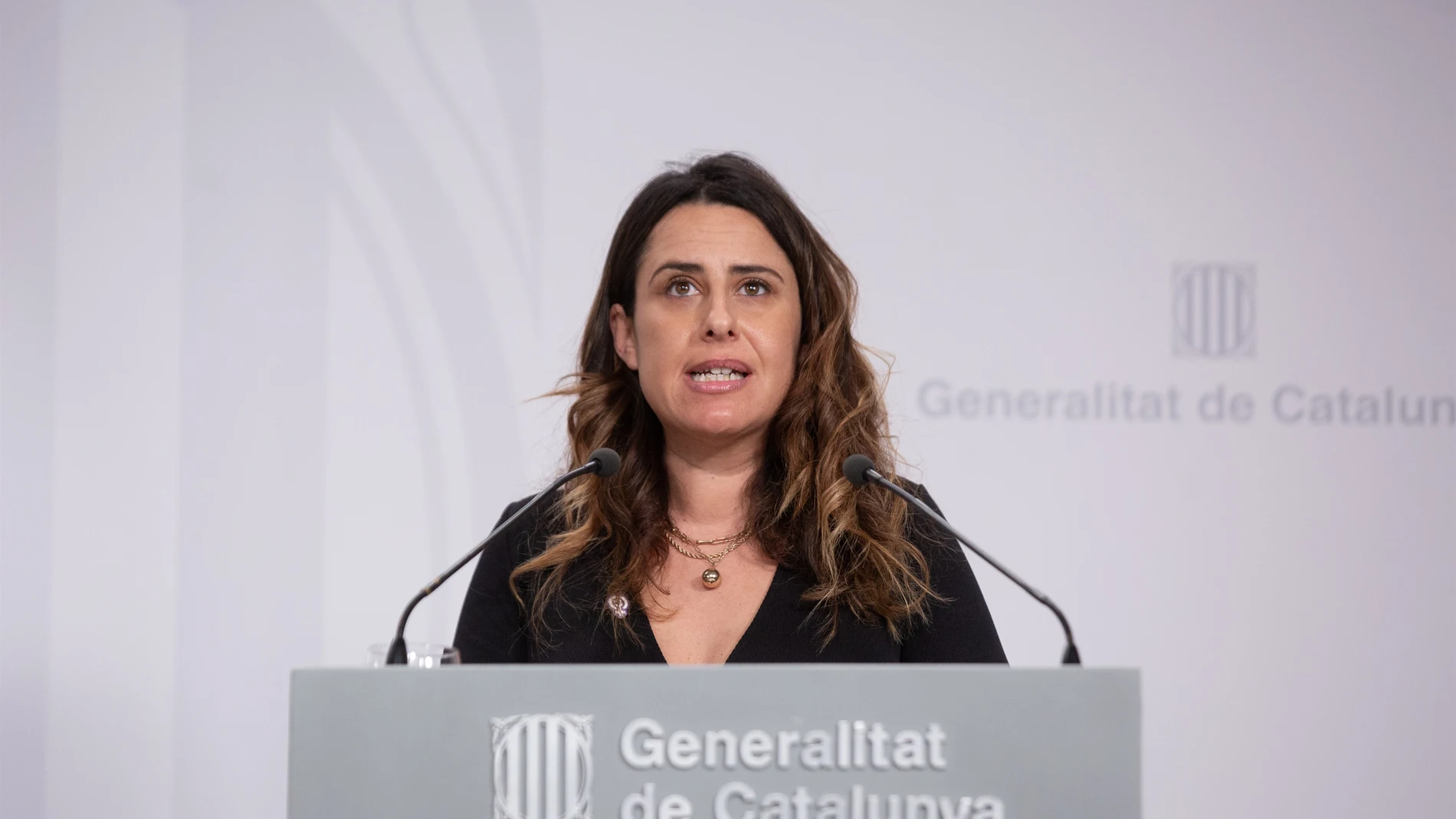 La portavoz del Govern, Patrícia Plaja, en rueda de prensa posterior al Consell Executiu DAVID ZORRAKINO - EUROPA PRESS 08/03/2022
