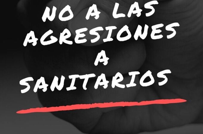 Cartel de 'No agresiones a sanitarios' del Colegio de Médicos de Málaga